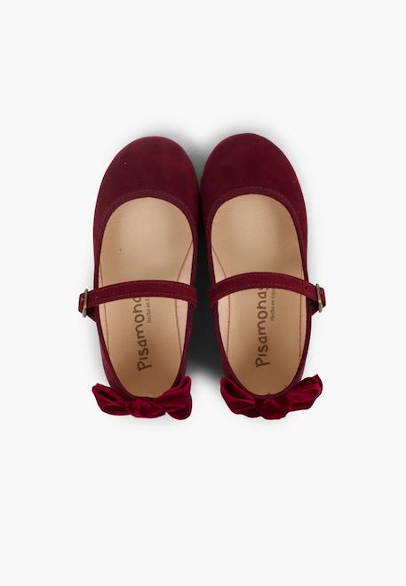 Babies à boucle et noeud arrière velours Bleu marine+Bordeaux+Gris+Rose 11 - vertbaudet enfant 