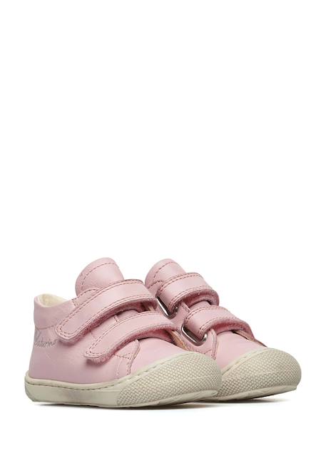 Chaussures en cuir cocoon vl Blanc-rose-+Rose-gris- 2 - vertbaudet enfant 