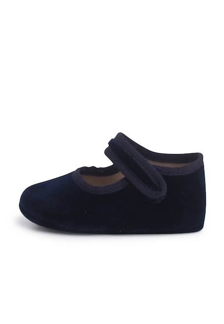 Babies en velours avec fermeture auto-agrippante Bleu marine+Bordeaux+Rose pâle 1 - vertbaudet enfant 