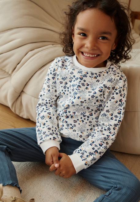 Sweat-shirt en molleton céleste Ecru 1 - vertbaudet enfant 