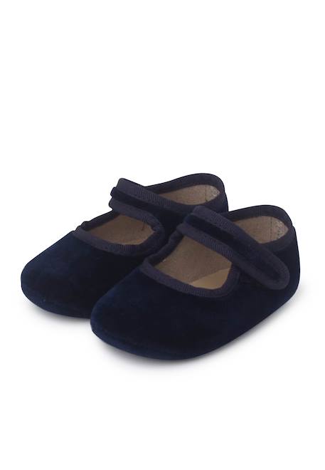 Babies en velours avec fermeture auto-agrippante Bleu marine+Bordeaux+Rose pâle 4 - vertbaudet enfant 