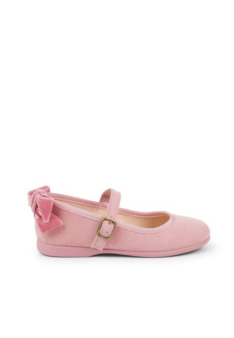 Babies à boucle et noeud arrière velours Bleu marine+Bordeaux+Gris+Rose 19 - vertbaudet enfant 