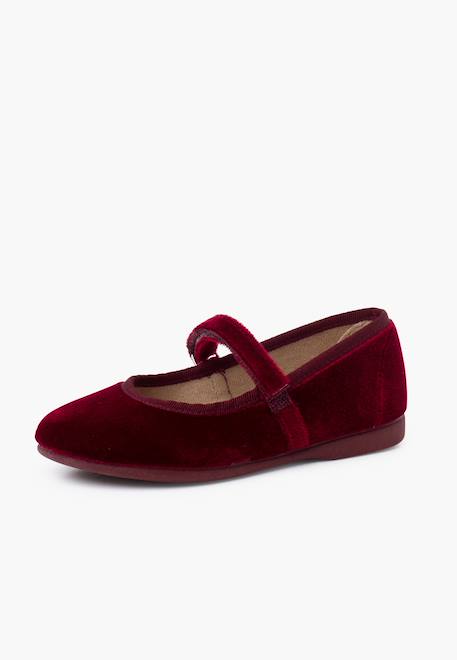 Babies velours fille bride fine à scratch Bordeaux+Gris+Noir 2 - vertbaudet enfant 