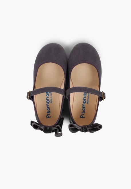 Babies à boucle et noeud arrière velours Bleu marine+Bordeaux+Gris+Rose 17 - vertbaudet enfant 