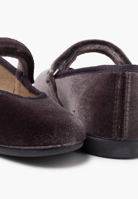 Babies velours fille bride fine à scratch Bordeaux+Gris+Noir 12 - vertbaudet enfant 