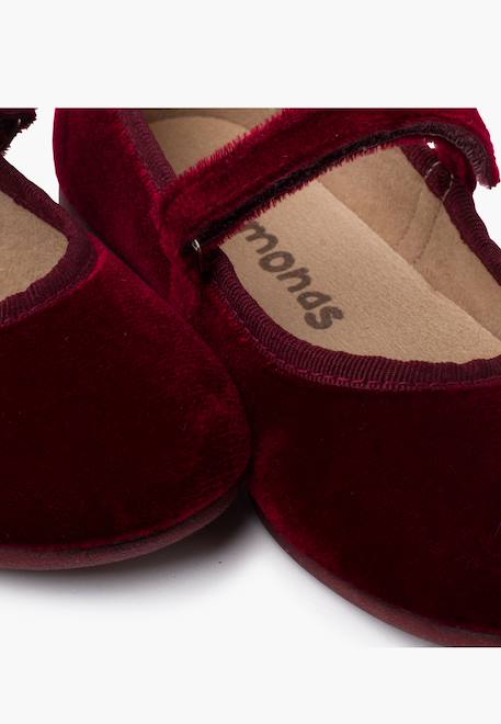 Babies velours fille bride fine à scratch Bordeaux+Gris+Noir 6 - vertbaudet enfant 