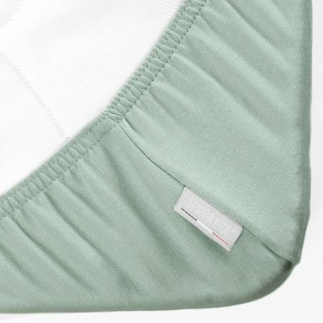Drap housse en coton jersey uni Beige+Blanc+Écru+Pêche+Vert amande+Vert de gris 24 - vertbaudet enfant 
