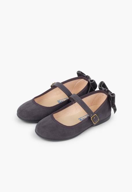 Babies à boucle et noeud arrière velours Bleu marine+Bordeaux+Gris+Rose 16 - vertbaudet enfant 