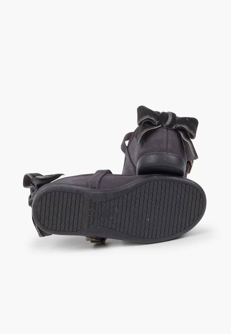 Babies à boucle et noeud arrière velours Bleu marine+Bordeaux+Gris+Rose 15 - vertbaudet enfant 
