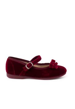 Chaussures-Babies velours fille petit nœud
