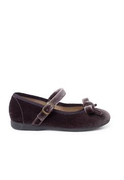 Chaussures-Babies velours fille petit nœud