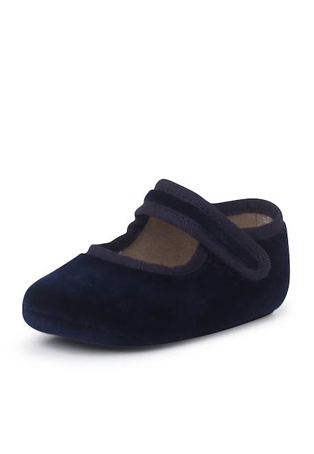 Babies en velours avec fermeture auto-agrippante Bleu marine+Bordeaux+Rose pâle 2 - vertbaudet enfant 