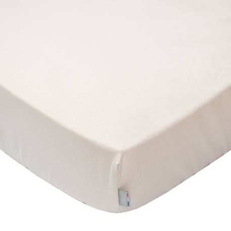 Drap housse en coton jersey uni Beige+Blanc+Écru+Pêche+Vert amande+Vert de gris 2 - vertbaudet enfant 