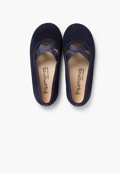 Ballerines fille ruban croisé style ballet Bleu marine+Gris+Marron+Rose 5 - vertbaudet enfant 