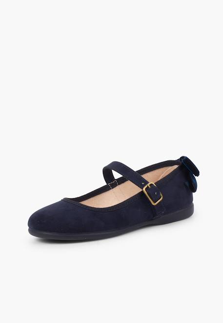 Babies à boucle et noeud arrière velours Bleu marine+Bordeaux+Gris+Rose 2 - vertbaudet enfant 