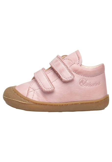 Chaussures premiers pas en cuir cocoon vl Beige-marron+Rose poudré-+Rose-beige- 13 - vertbaudet enfant 