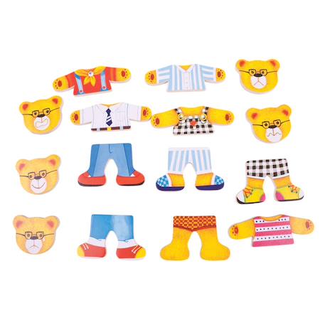 Famille ours à habiller en bois Beige 6 - vertbaudet enfant 