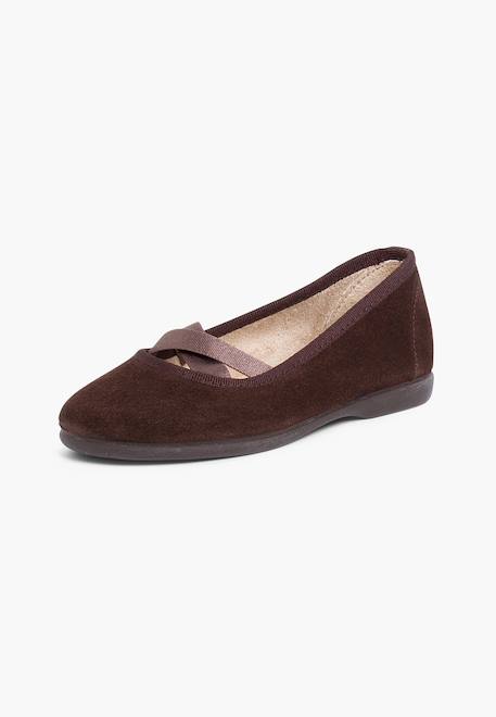 Ballerines fille ruban croisé style ballet Gris+Marron+Rose 7 - vertbaudet enfant 