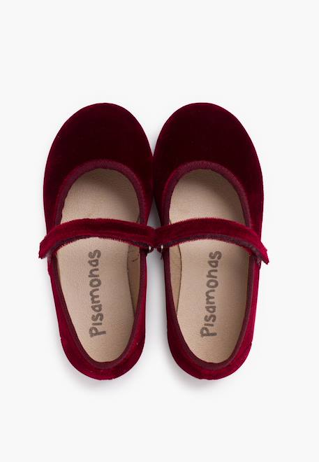 Babies velours fille bride fine à scratch Bordeaux+Gris+Noir 5 - vertbaudet enfant 