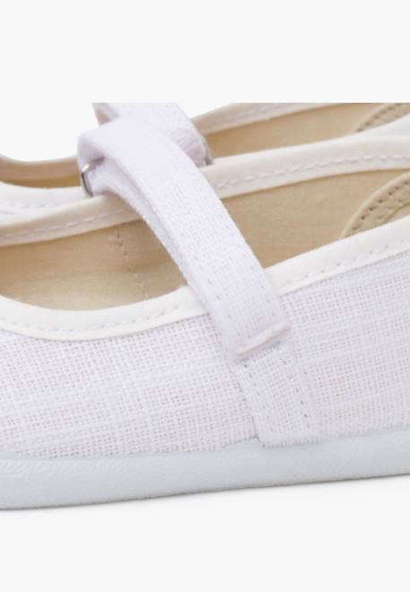 Babies barefoot lin léger fermeture à scratch Blanc 6 - vertbaudet enfant 