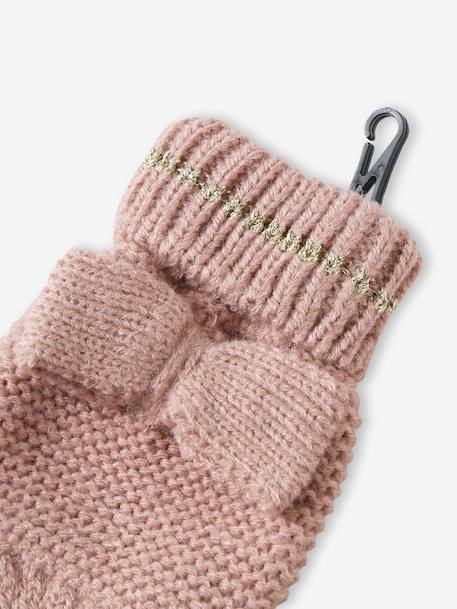 Coffret noël bébé bonnet snood moufles rose poudré 3 - vertbaudet enfant 