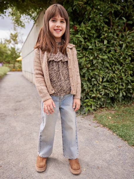 Blouse fille gaze de coton motif zébré chocolat 6 - vertbaudet enfant 