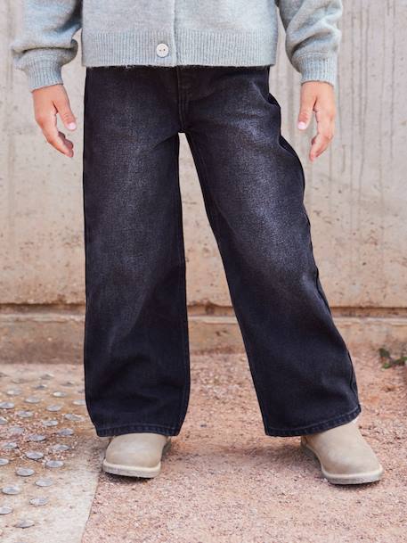 Tregging Large Fille Vertbaudet - Denim Bleu Moyen | Taille Élastiquée | 99% Coton