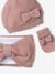 Coffret noël bébé bonnet snood moufles rose poudré 2 - vertbaudet enfant 