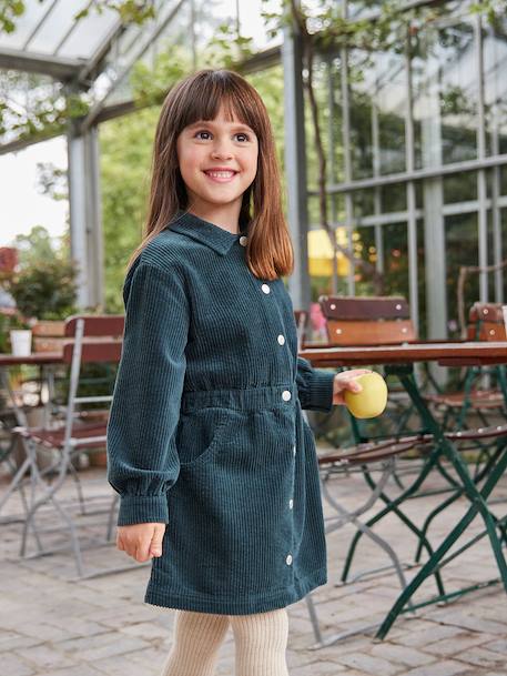 Robe en velours fille mauve+vert sapin 10 - vertbaudet enfant 