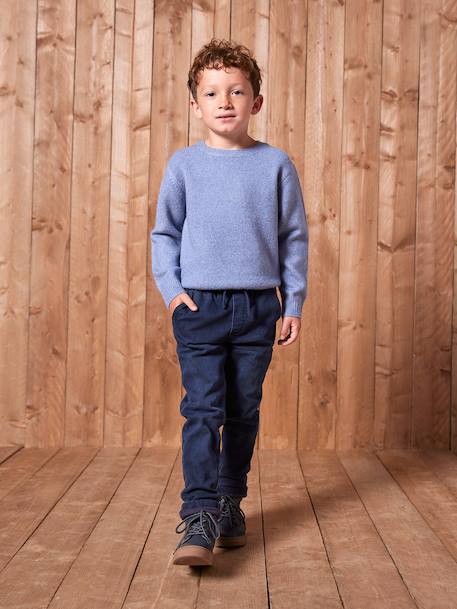 Pull en maille mousseuse garçon blanc chiné+bleu chiné 8 - vertbaudet enfant 