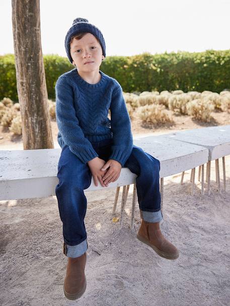 Pull torsades garçon bleu foncé 5 - vertbaudet enfant 