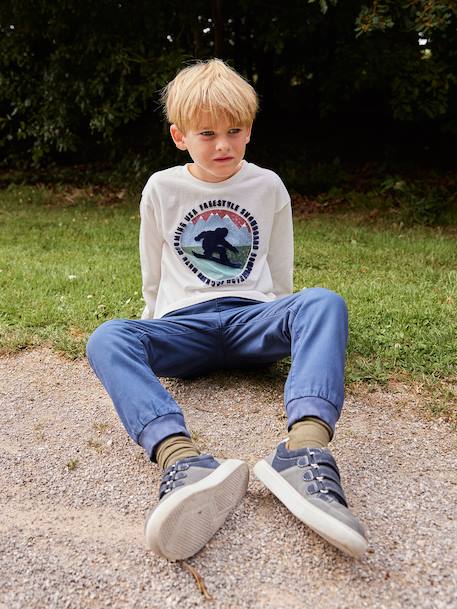 T-shirt garçon imprimé devant anthracite+écru 8 - vertbaudet enfant 