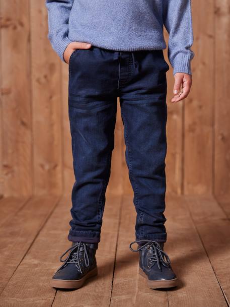 Jean droit doublé facile à enfiler garçon denim blue black 1 - vertbaudet enfant 