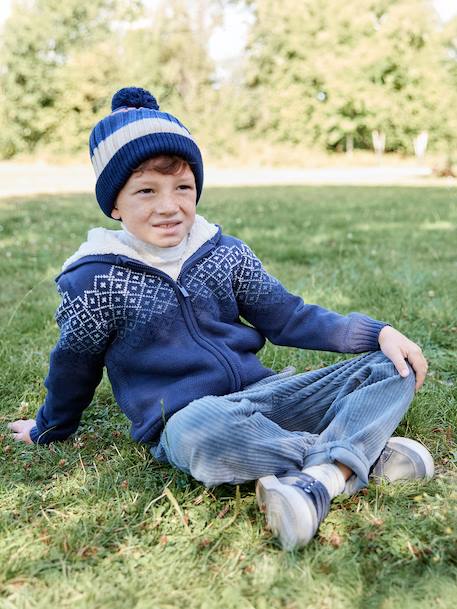 Gilet garçon à capuche doublé sherpa marine 7 - vertbaudet enfant 