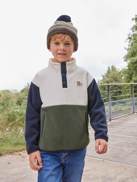 Sweat polaire garçon manches longues vert 1 - vertbaudet enfant 