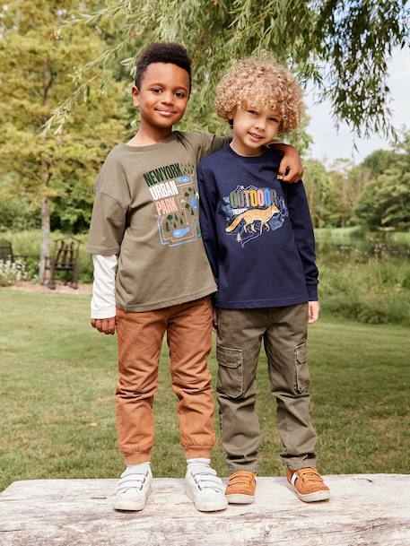 T-shirt effet 2 en 1 garçon kaki 6 - vertbaudet enfant 