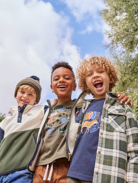 Sweat polaire garçon manches longues vert 3 - vertbaudet enfant 