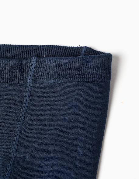 Collants en maille côtelée anti-bouloche Bleu foncé 2 - vertbaudet enfant 