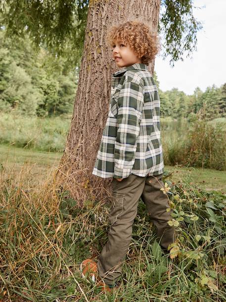 Chemise flanelle carreaux GA doublée Sherpa carreaux vert 10 - vertbaudet enfant 