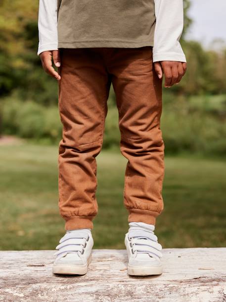 Pantalon style jogger doublé polaire garçon facile à enfiler encre+NOISETTE 10 - vertbaudet enfant 