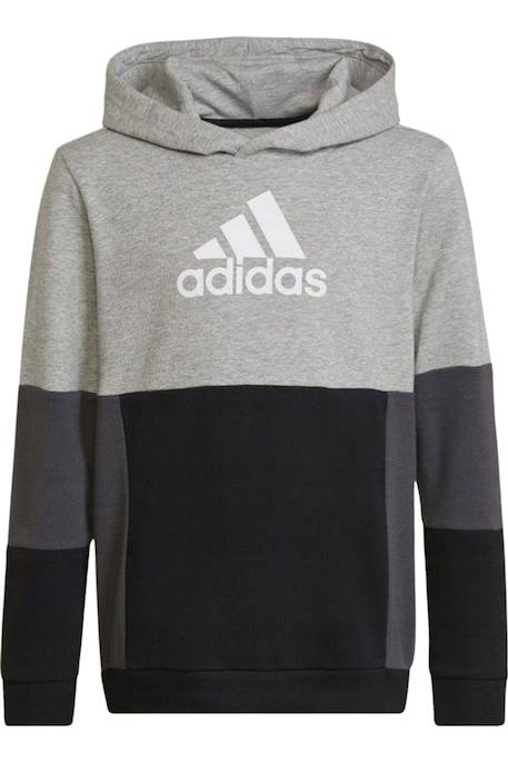 Sweat à capuche coton Noir / argenté / gris 1 - vertbaudet enfant 