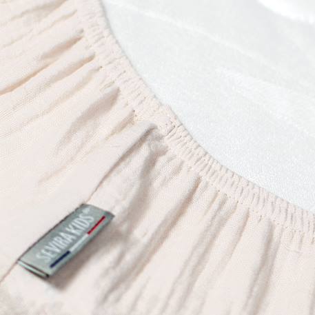 Drap housse uni en gaze de coton Beige+Blanc+Bleu+Camel+Écru+Gris+Terracotta+Vert de gris+Vert eucalyptus+Vieux rose 5 - vertbaudet enfant 