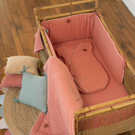 Drap housse uni en gaze de coton Beige+Blanc+Bleu+Camel+Écru+Gris+Terracotta+Vert de gris+Vert eucalyptus+Vieux rose 39 - vertbaudet enfant 