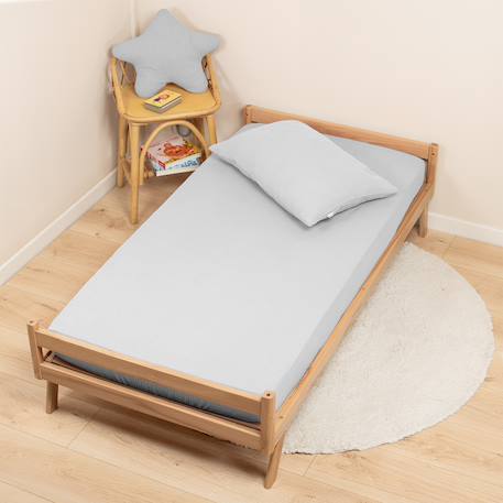 Drap housse uni en gaze de coton Beige+Blanc+Bleu+Camel+Écru+Gris+Terracotta+Vert de gris+Vert eucalyptus+Vieux rose 29 - vertbaudet enfant 