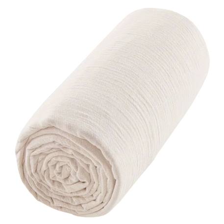Drap housse uni en gaze de coton Beige+Blanc+Bleu+Camel+Écru+Gris+Terracotta+Vert de gris+Vert eucalyptus+Vieux rose 3 - vertbaudet enfant 
