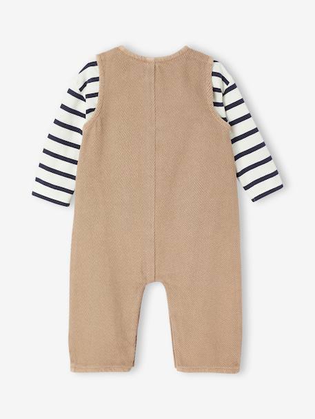 Ensemble T-shirt + combinaison rayé noix de pécan 4 - vertbaudet enfant 