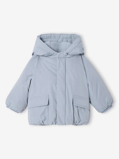 Doudoune bébé à capuche doublée polaire bleu glacier 1 - vertbaudet enfant 