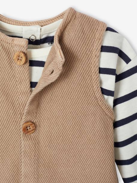 Ensemble T-shirt + combinaison rayé noix de pécan 5 - vertbaudet enfant 