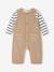 Ensemble T-shirt + combinaison rayé noix de pécan 1 - vertbaudet enfant 