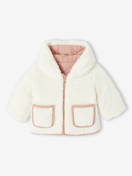 Doudoune bébé réversible vieux rose 9 - vertbaudet enfant 